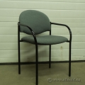 Grey Patterned Stackable Guest Chair With Arms